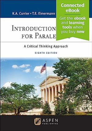 Introduction to Law for Paralegals: A Critical Thinking Approach(Aspen Paralegal)