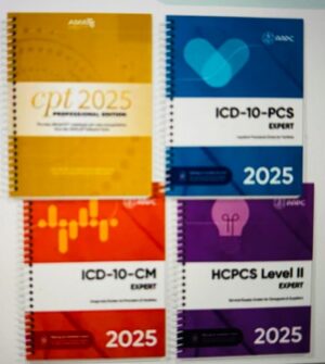 AMA CPT Book, ICD-10 Code Book, HCPCS Book, ICD-10-PCS Complete Code Set - 2025 Physician Bundle / Facility Coder Bundle by AAPC