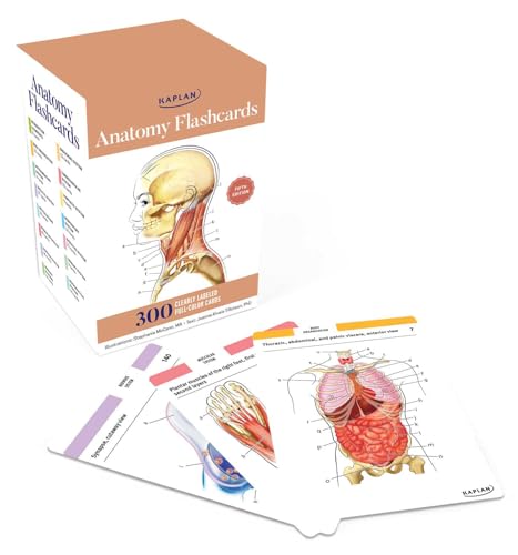 KAPLAN ANATOMY FLASHCARDS 300 Flashcards with Anatomically Precise Drawings and Exhaustive... Descriptions