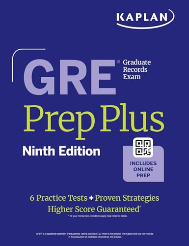 GRE Prep Plus, Ninth Edition (2025): Includes 6 Practice Tests, 1500+ Practice Questions + Online Access to a 500+ Question Bank, Video Tutorials, and Live Class Sessions